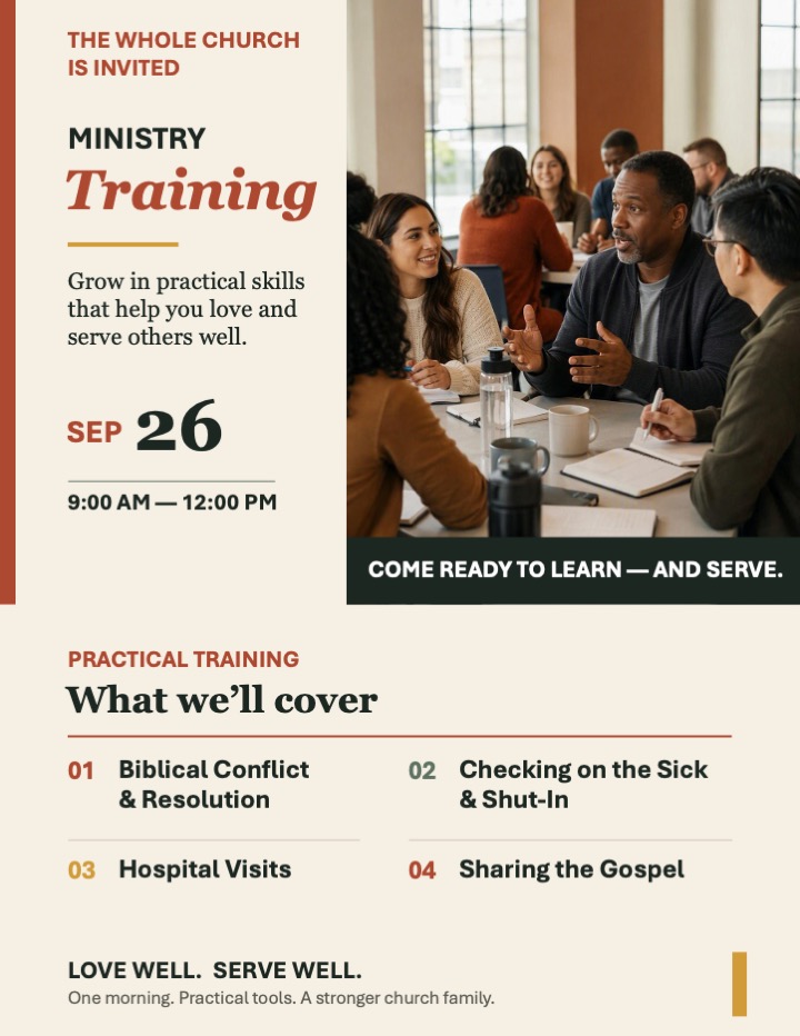 ministry training flyer 2026